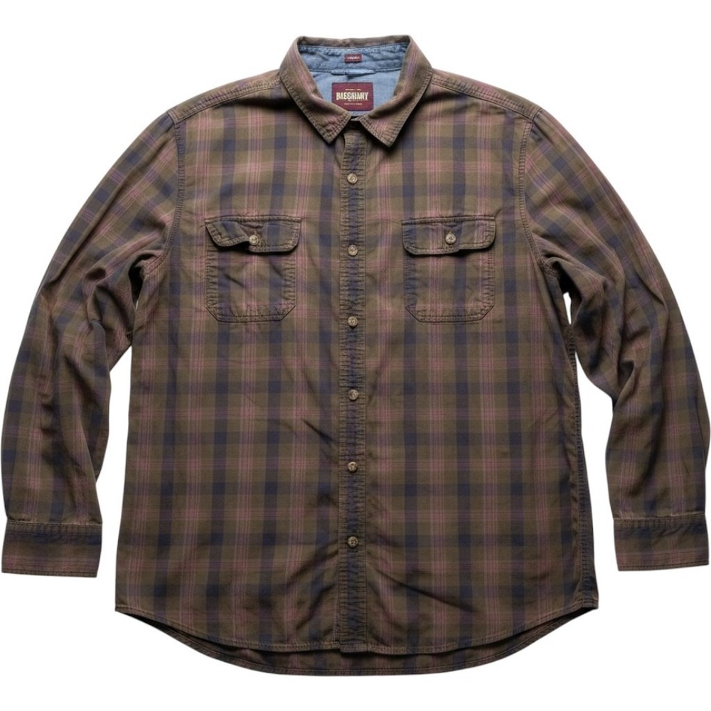 Alesbury Button Down Shirt Mens XL Brown Plaid Cotton Long Sleeve Regular Fit